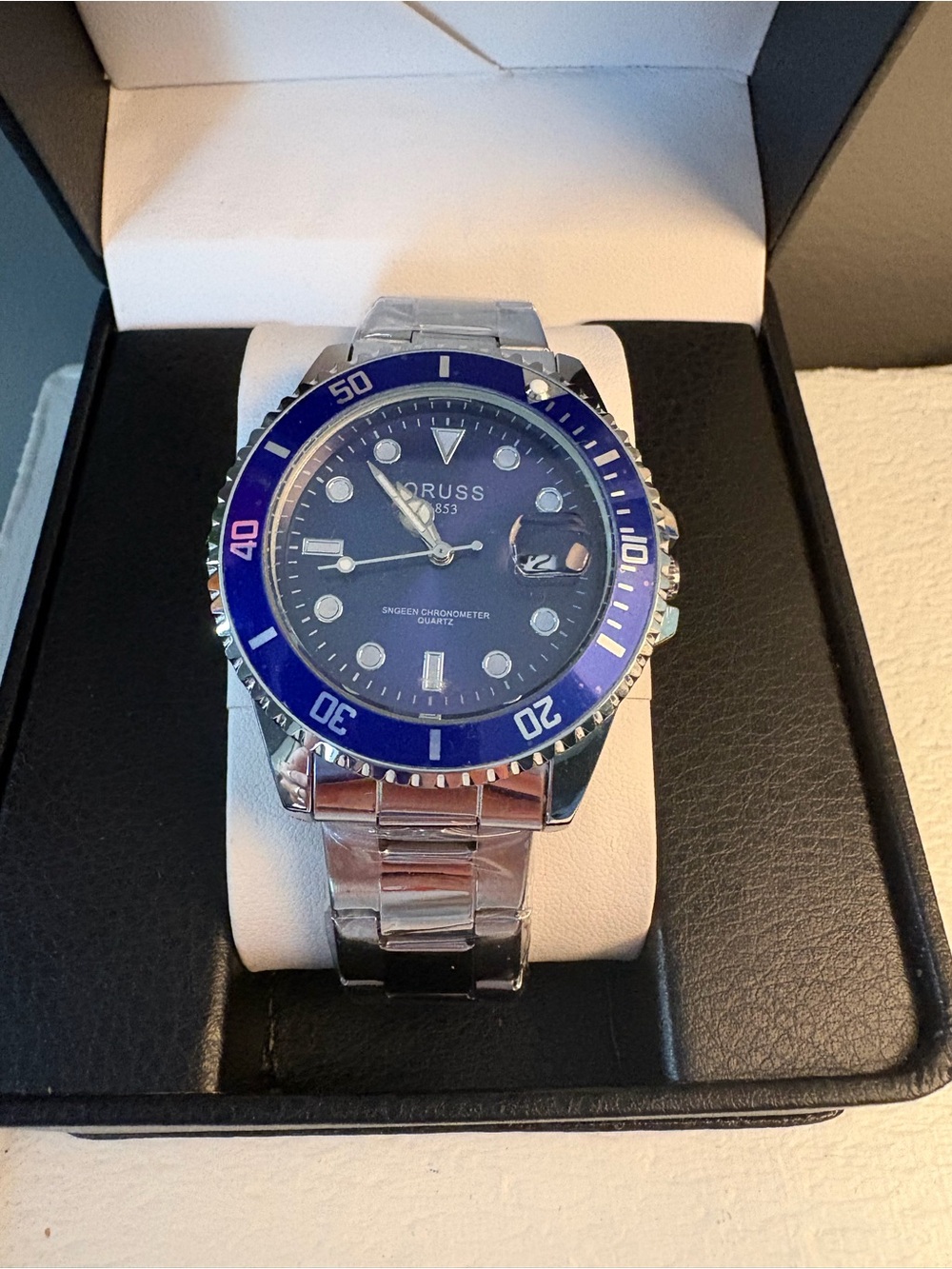 Lorus Blue Dial Stainless Steel Diver-Style Watch
